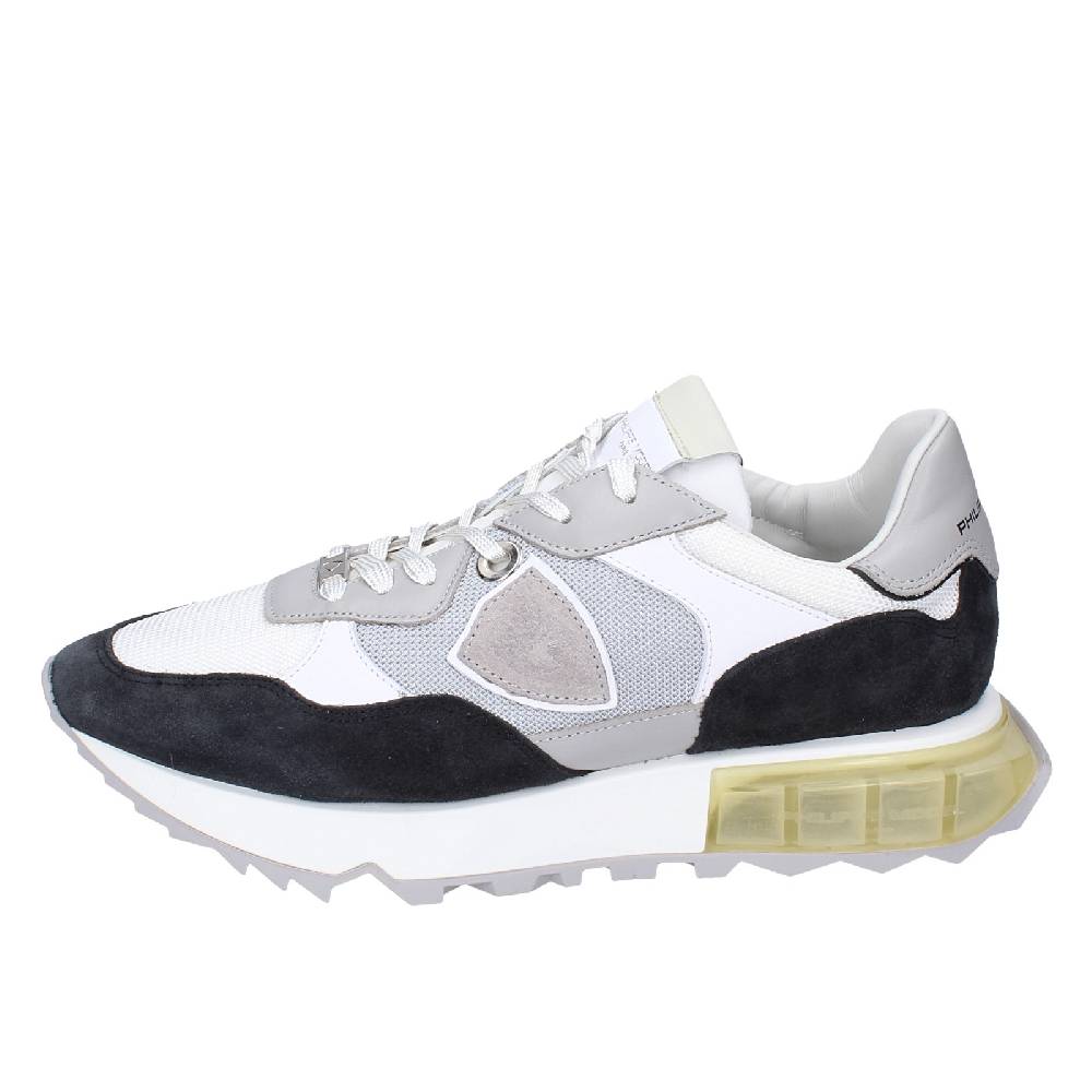 scarpe uomo PHILIPPE MODEL sneakers bianco tessuto grigio camoscio EX332 2025