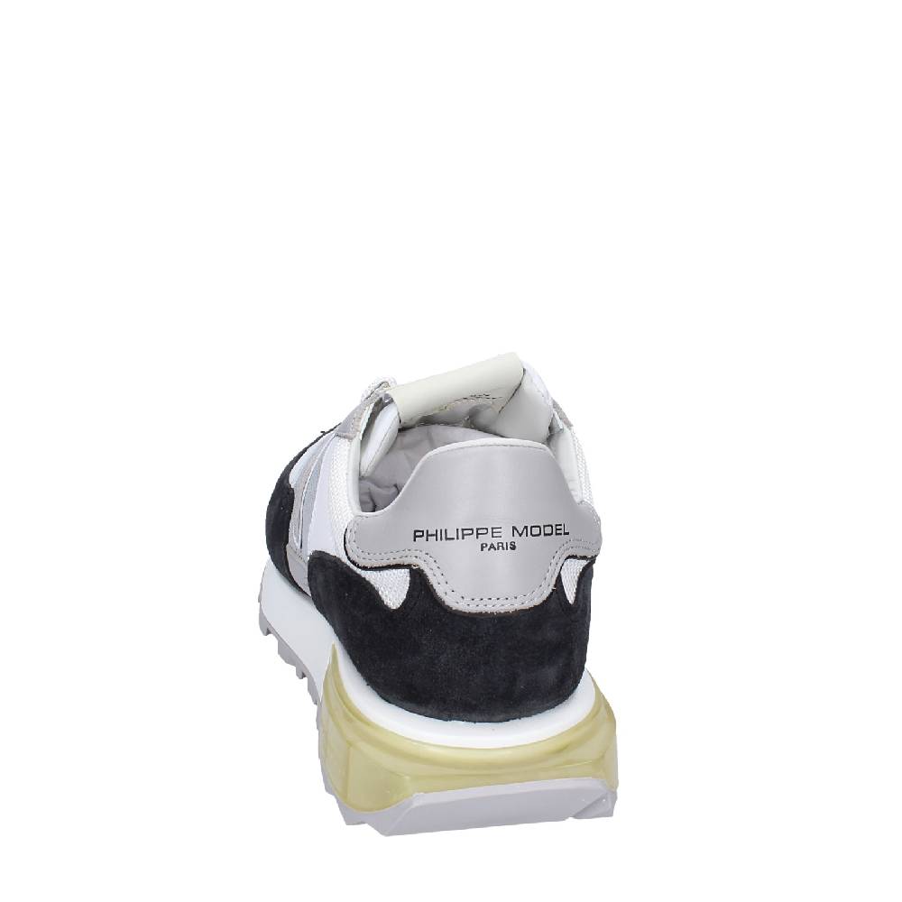 scarpe uomo PHILIPPE MODEL sneakers bianco tessuto grigio camoscio EX332 2025