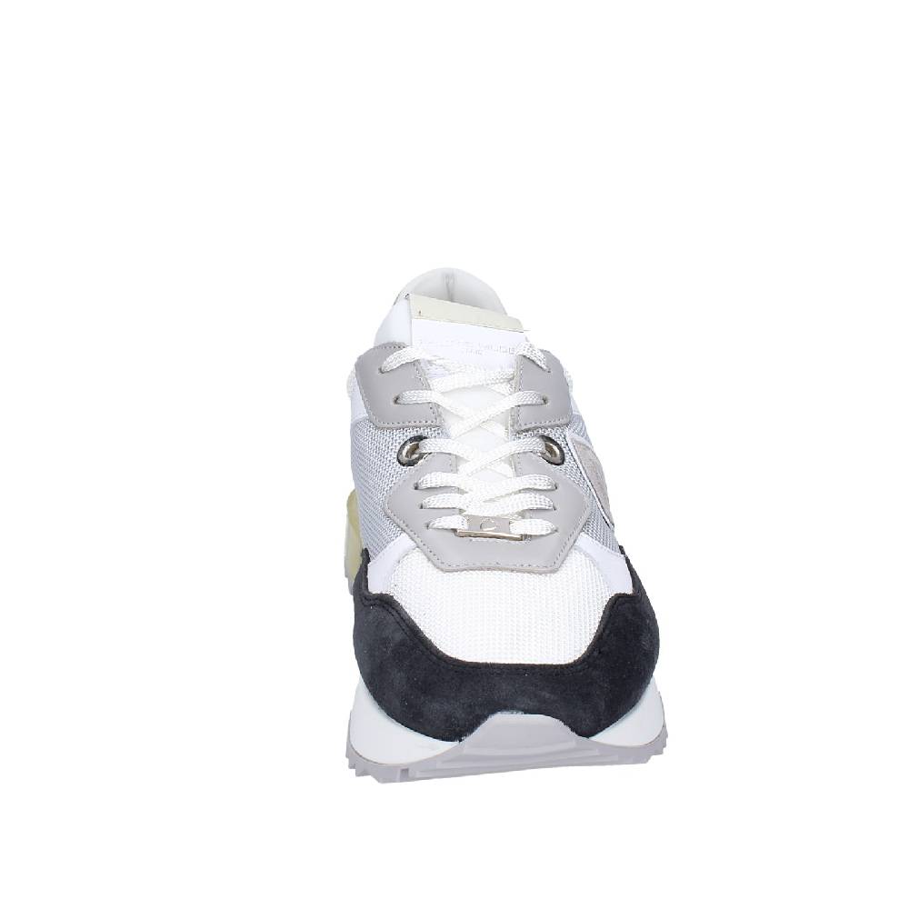 scarpe uomo PHILIPPE MODEL sneakers bianco tessuto grigio camoscio EX332 2025
