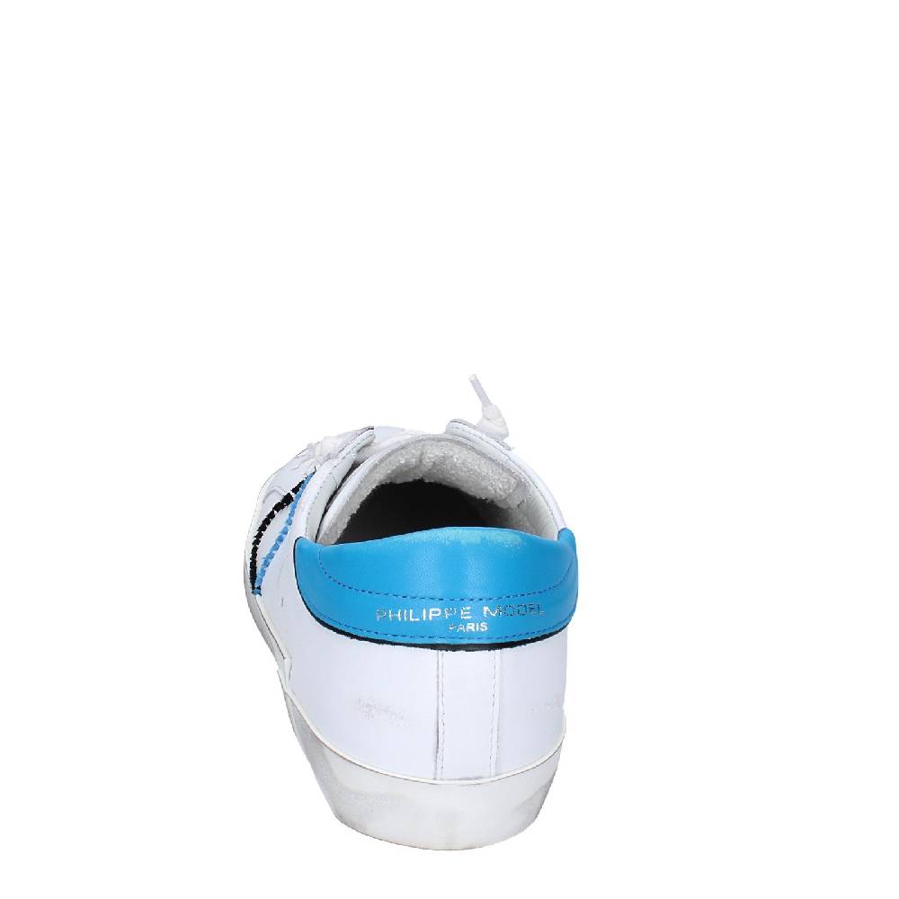 scarpe uomo PHILIPPE MODEL sneakers bianco pelle blu VINTAGE EX360 Nuovo
