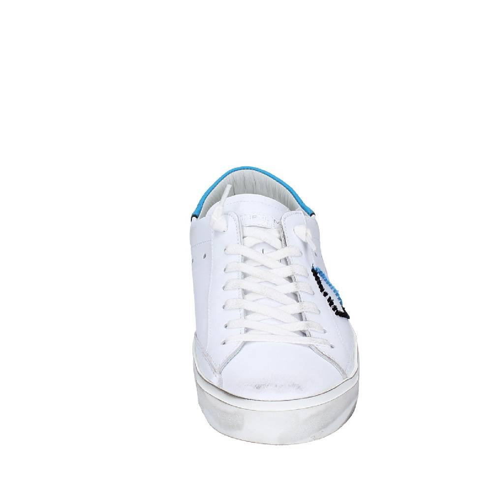 scarpe uomo PHILIPPE MODEL sneakers bianco pelle blu VINTAGE EX360 Nuovo