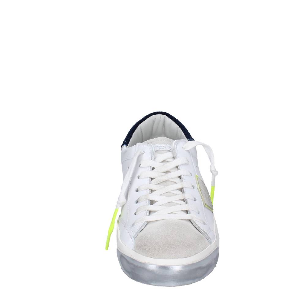scarpe uomo PHILIPPE MODEL sneakers bianco pelle beige camoscio VINTAGE EX334 Qualità