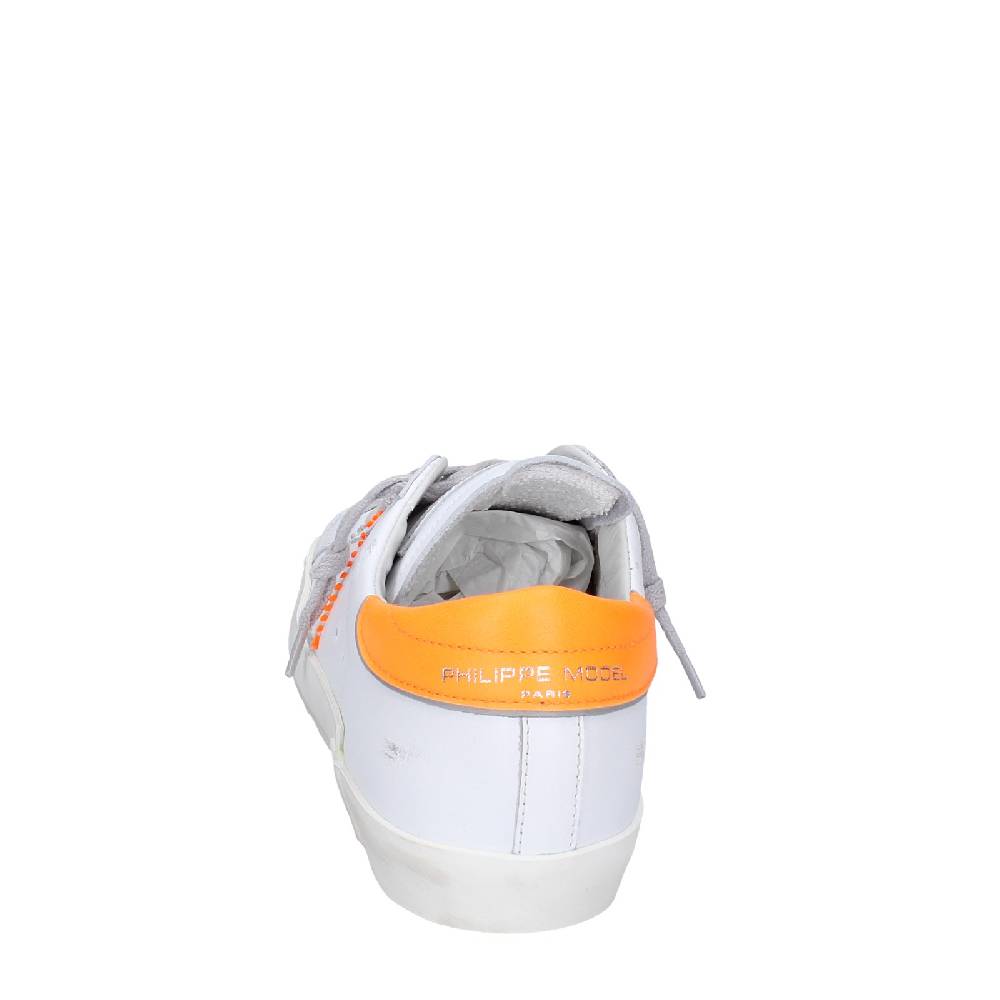 scarpe uomo PHILIPPE MODEL sneakers bianco pelle arancione VINTAGE EX339 Vendita