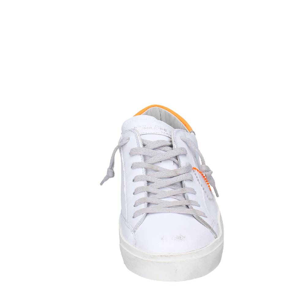 scarpe uomo PHILIPPE MODEL sneakers bianco pelle arancione VINTAGE EX339 Vendita