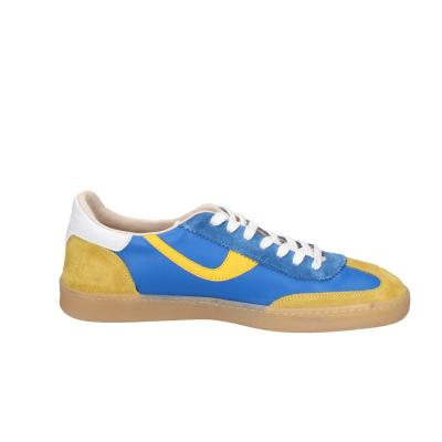 scarpe uomo MOMA sneakers blu camoscio giallo pelle 4AS420-CRVL BC745 Qualità Garantita