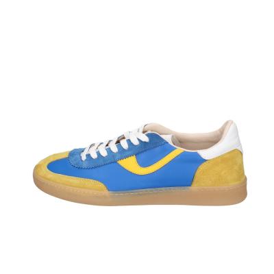 scarpe uomo MOMA sneakers blu camoscio giallo pelle 4AS420-CRVL BC745 Qualità Garantita
