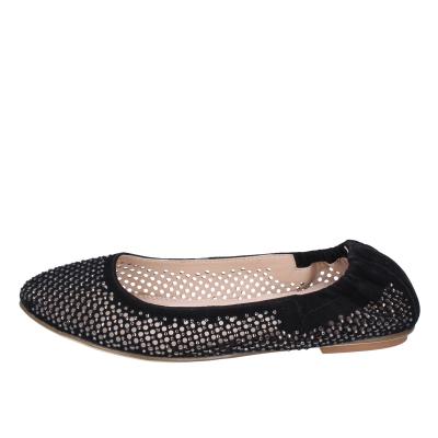 scarpe donna CAFè NOIR ballerine nero camoscio strass MEL501 BF398 Consegna Veloce
