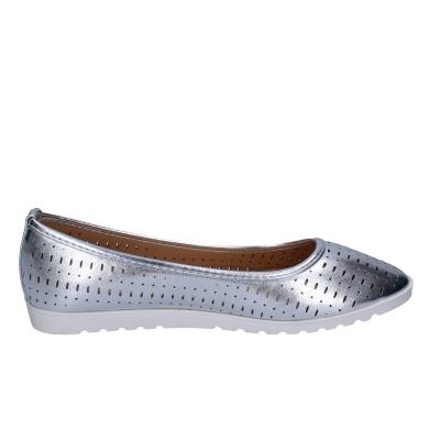 scarpe donna LANCETTI ballerine argento pelle sintetica BP564 Sottocosto