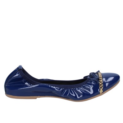 scarpe donna CROWN ballerine blu vernice BZ948 Presa