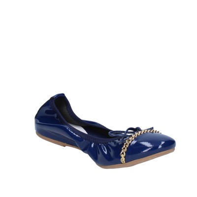 scarpe donna CROWN ballerine blu vernice BZ948 Presa