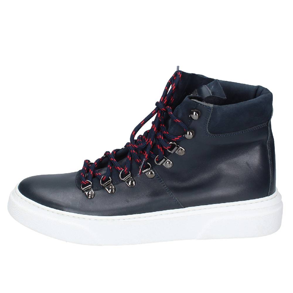scarpe uomo STOKTON stivaletti blu pelle EY845 In Vendita