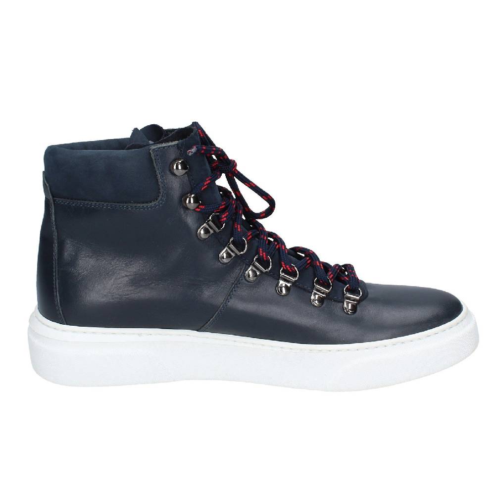 scarpe uomo STOKTON stivaletti blu pelle EY845 In Vendita