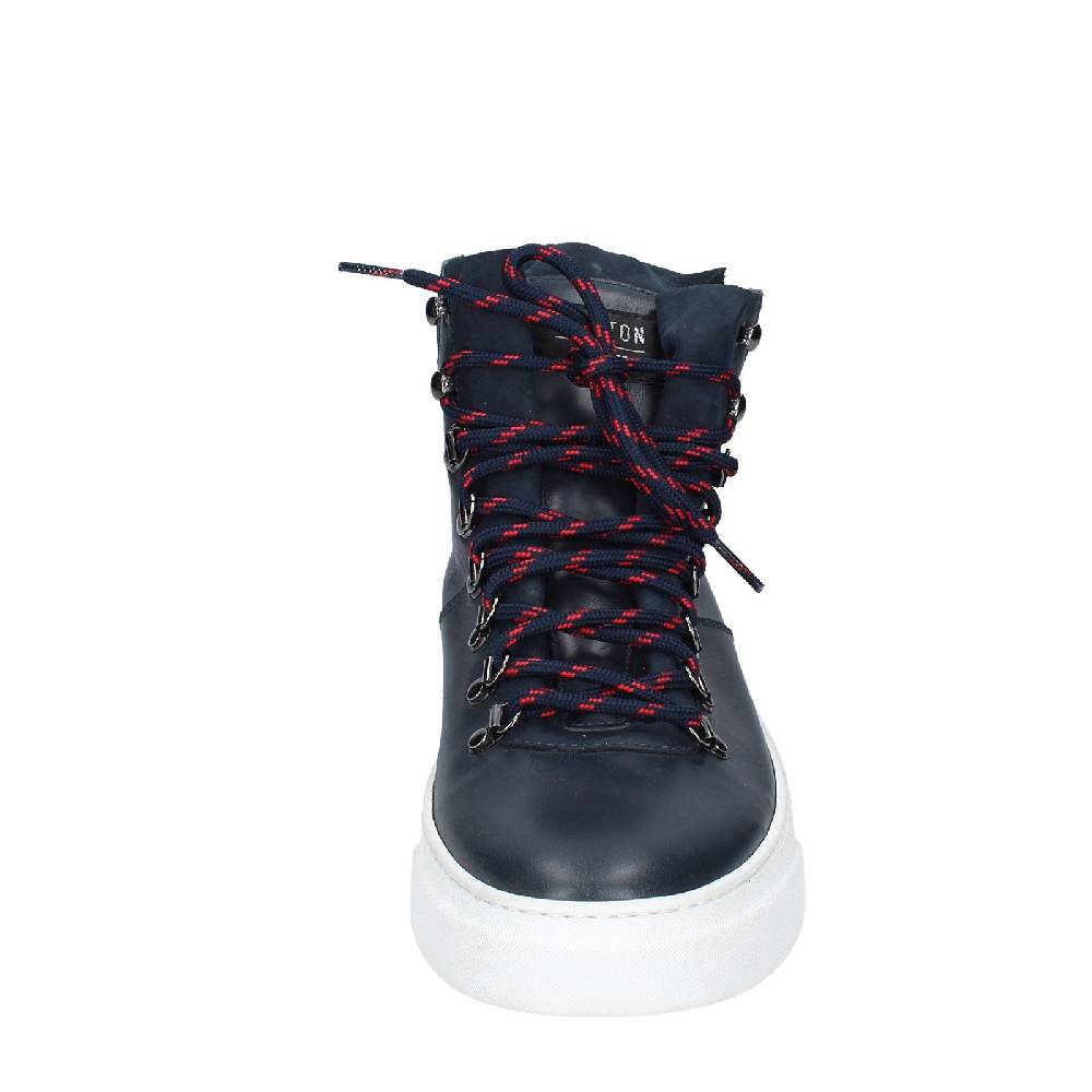 scarpe uomo STOKTON stivaletti blu pelle EY845 In Vendita