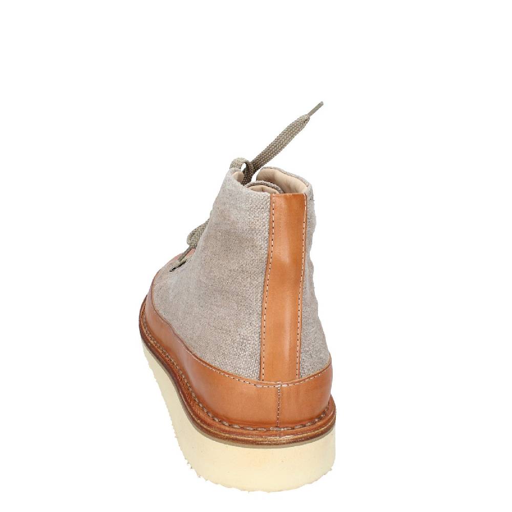 scarpe uomo ASTORFLEX stivaletti beige tessuto marrone pelle EY705 Saldi