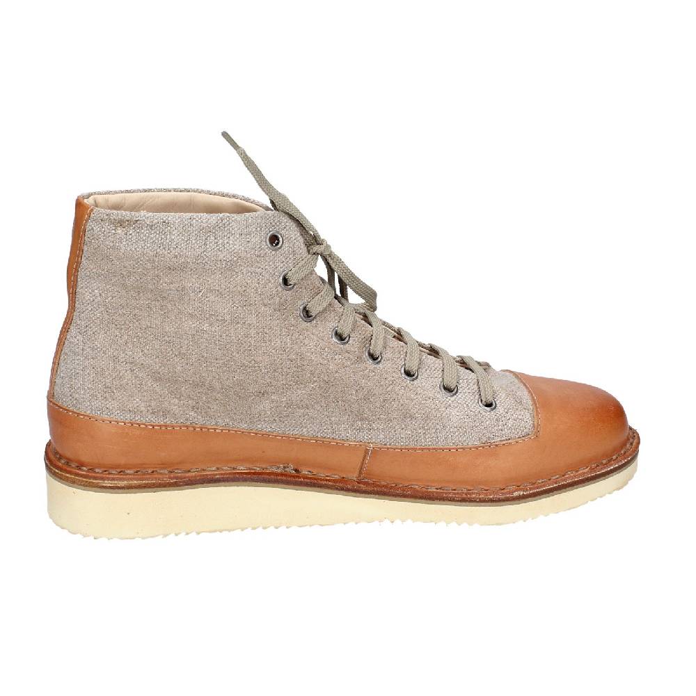 scarpe uomo ASTORFLEX stivaletti beige tessuto marrone pelle EY705 Saldi