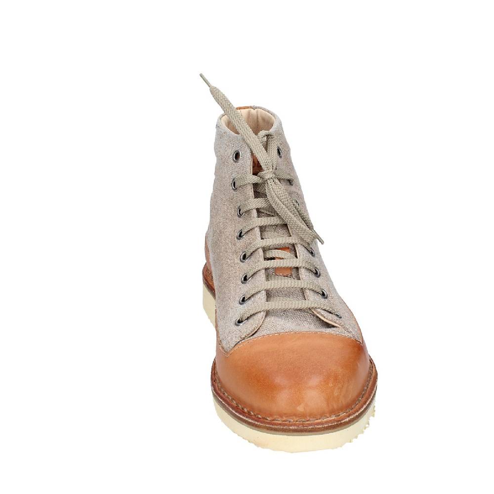 scarpe uomo ASTORFLEX stivaletti beige tessuto marrone pelle EY705 Saldi