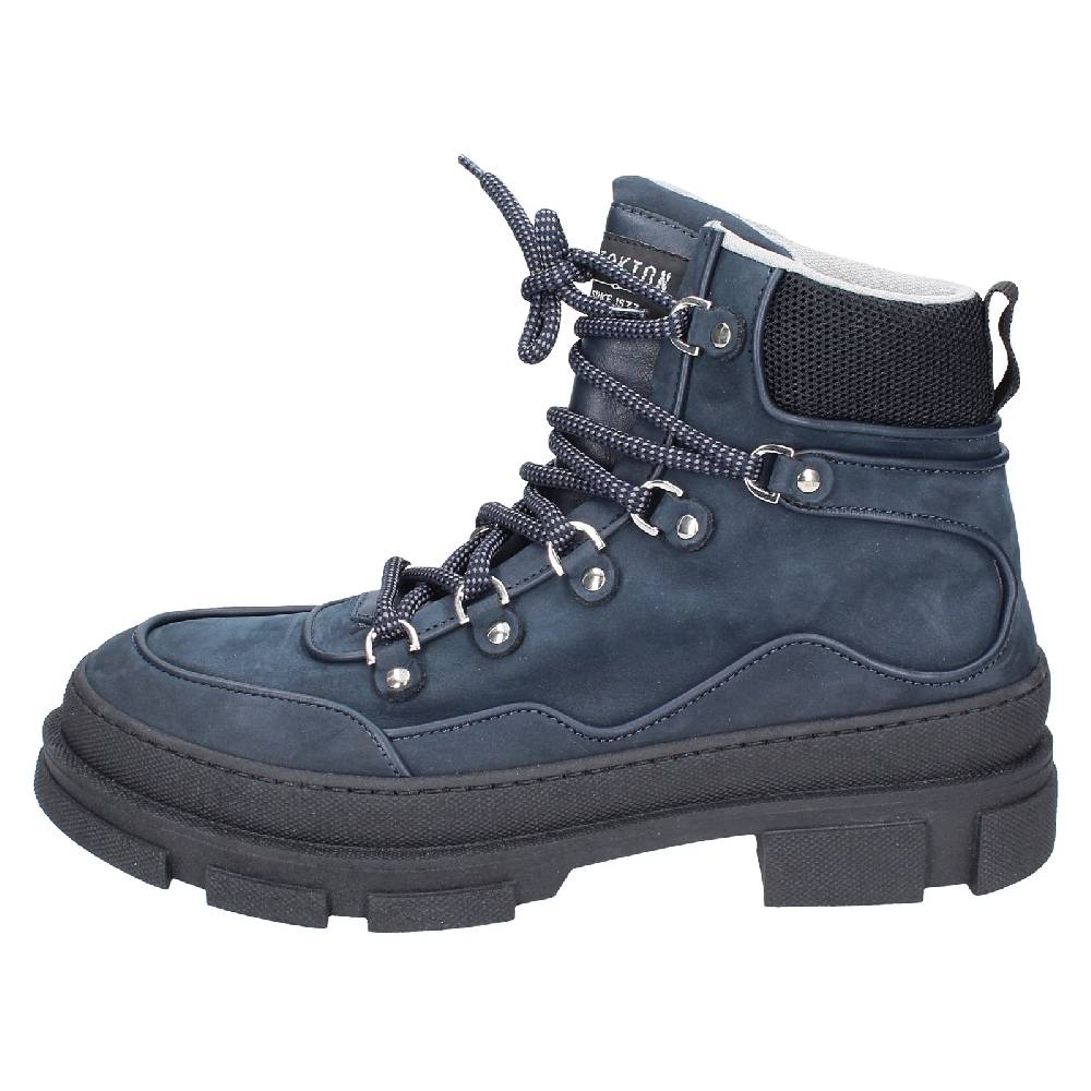 scarpe uomo STOKTON stivaletti blu pelle nabuk EY847 Vendite Flash
