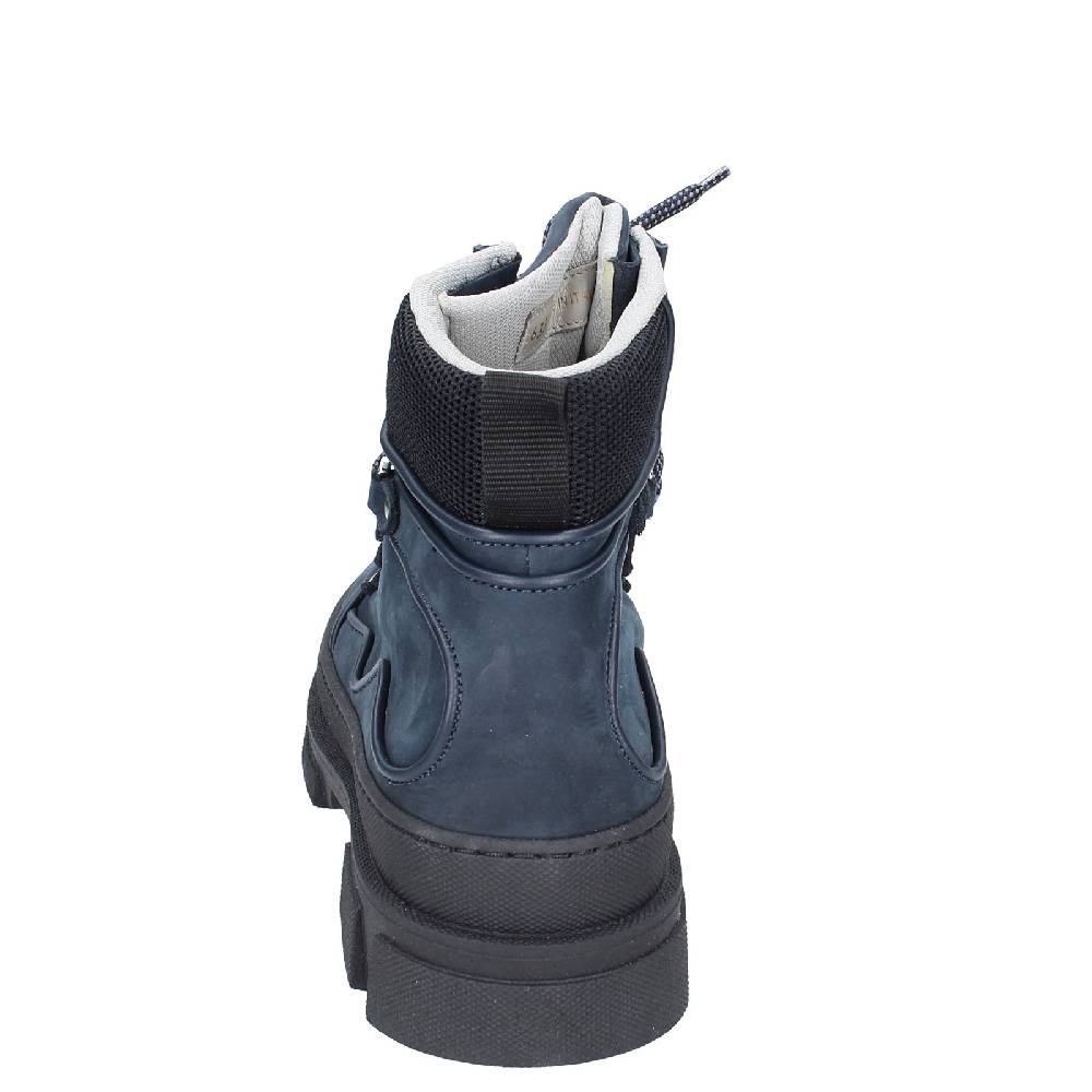 scarpe uomo STOKTON stivaletti blu pelle nabuk EY847 Vendite Flash
