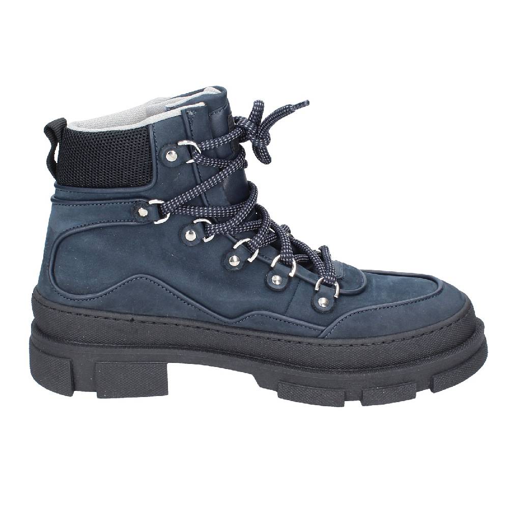 scarpe uomo STOKTON stivaletti blu pelle nabuk EY847 Vendite Flash