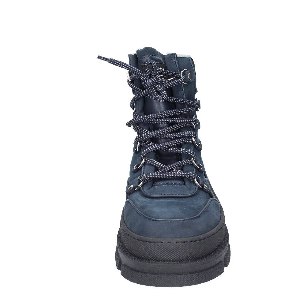 scarpe uomo STOKTON stivaletti blu pelle nabuk EY847 Vendite Flash