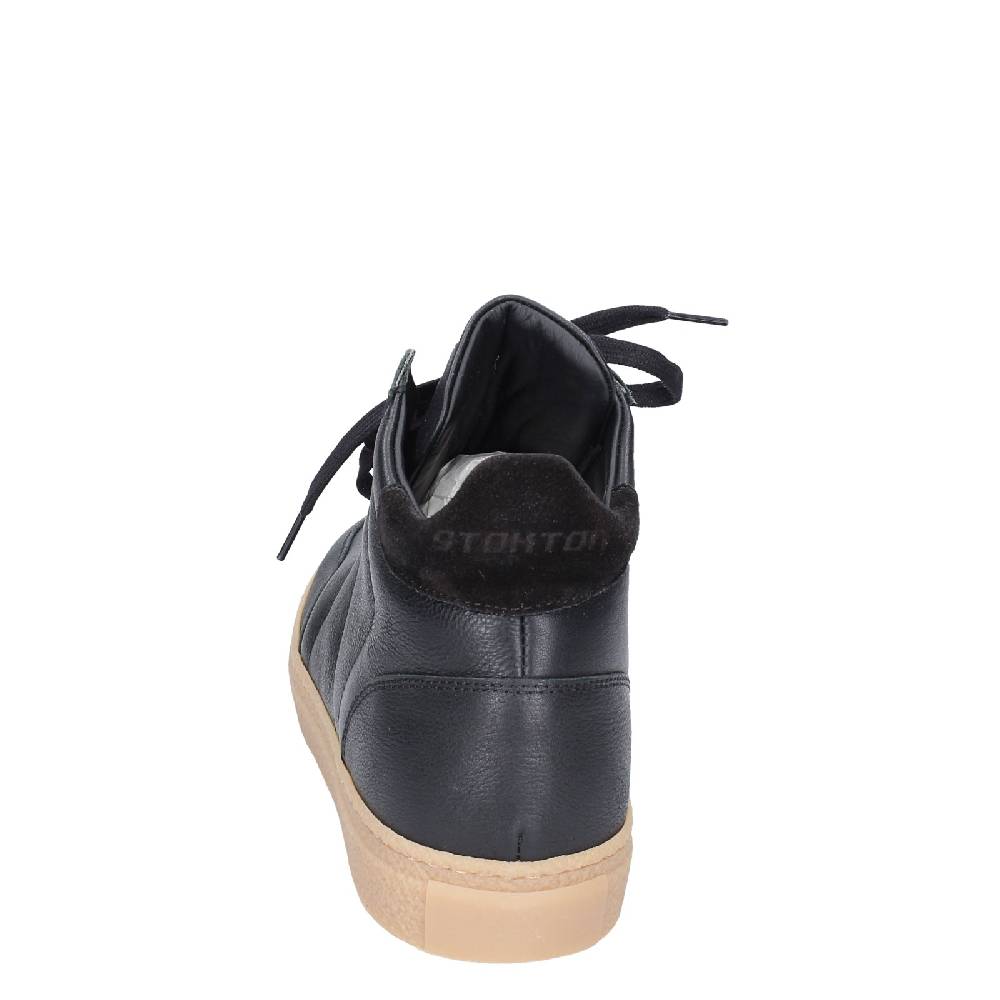 scarpe uomo STOKTON stivaletti nero pelle EY853 Negozio