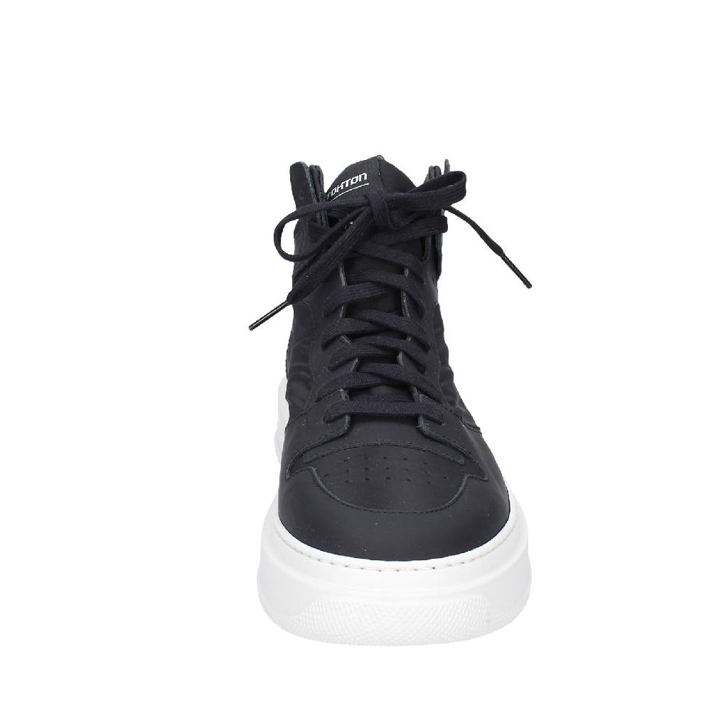 scarpe uomo STOKTON stivaletti nero tessuto gomma EY855 Nuova