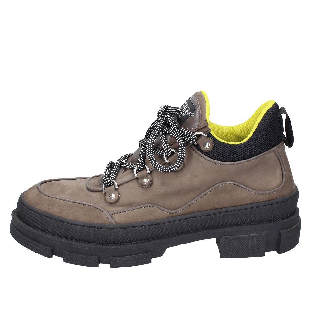 scarpe uomo STOKTON stivaletti beige pelle nabuk nero EX02 Moda