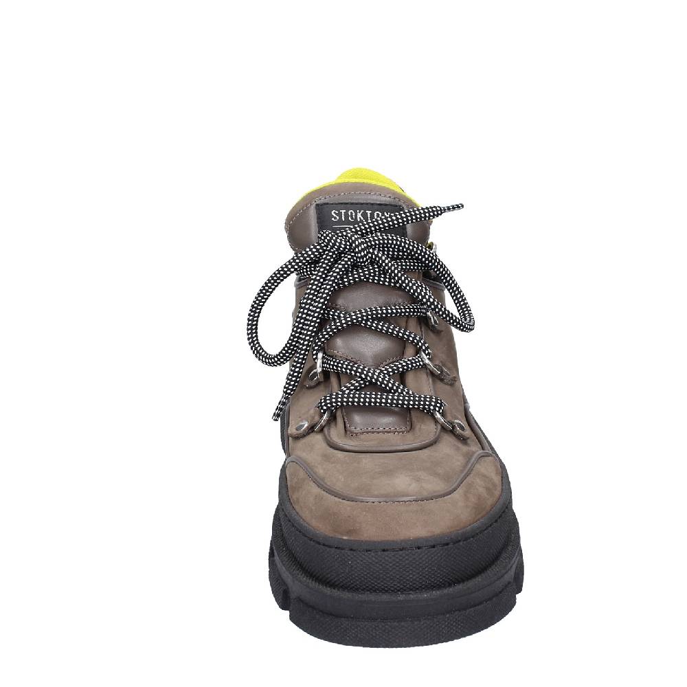 scarpe uomo STOKTON stivaletti beige pelle nabuk nero EX02 Moda