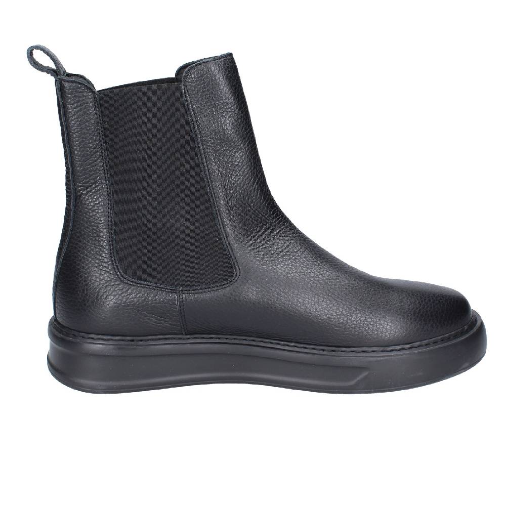 scarpe uomo STOKTON stivaletti nero pelle EX43 Italy