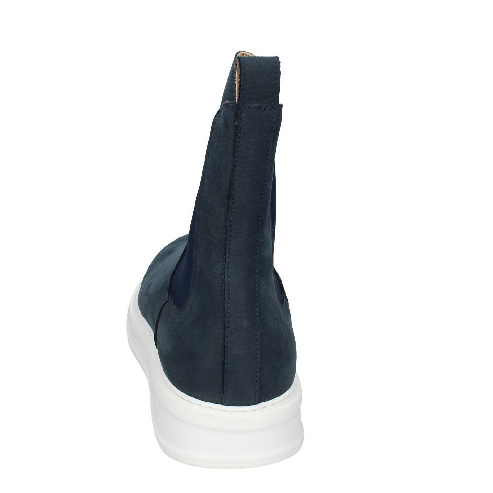 scarpe uomo STOKTON stivaletti blu pelle nabuk EX93 Italia