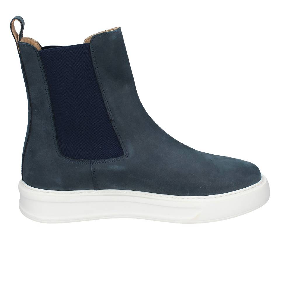 scarpe uomo STOKTON stivaletti blu pelle nabuk EX93 Italia