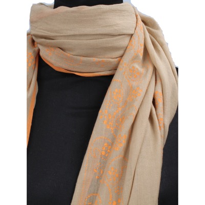 pareo donna NALI' beige cotone arancione AF444 Vendita