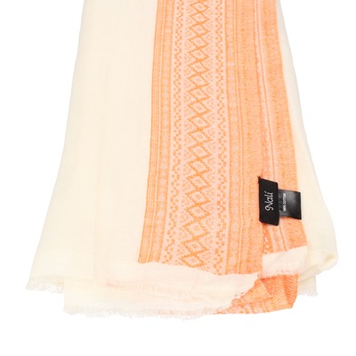 pareo donna NALI' bianco cotone arancione AF447 Pezzi Unici