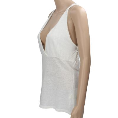 top donna STUDIO-J bianco panna lino AK317 Sottocosto