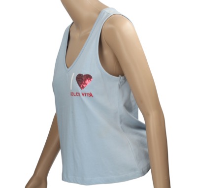 canotta donna A-STYLE tg. S celeste cotone AP11 Novità