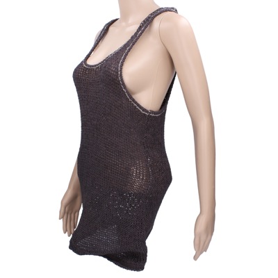 canotta vestito donna INHABIT XS grigio cotone AN675 Novità