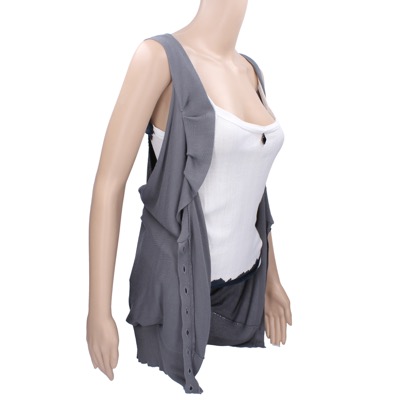 gilet cardigan donna ANNARITA N. tg. S grigio cotone AK195 In Vendita