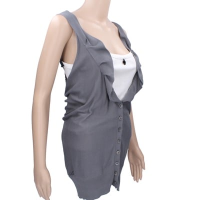 gilet cardigan donna ANNARITA N. tg. S grigio cotone AK195 In Vendita
