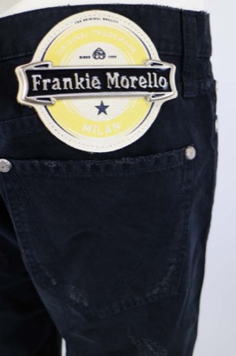 pantaloni donna FRANKIE MORELLO 33 nero cotone AM382 Sottocosto