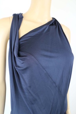 vestito donna ECLA 40 blu acetato AM447 Italia