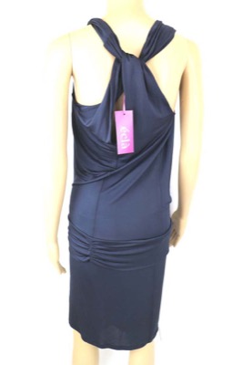 vestito donna ECLA 40 blu acetato AM447 Italia