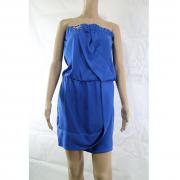 vestito donna BIANCOGHIACCIO blu poliestere AM448 Qualità
