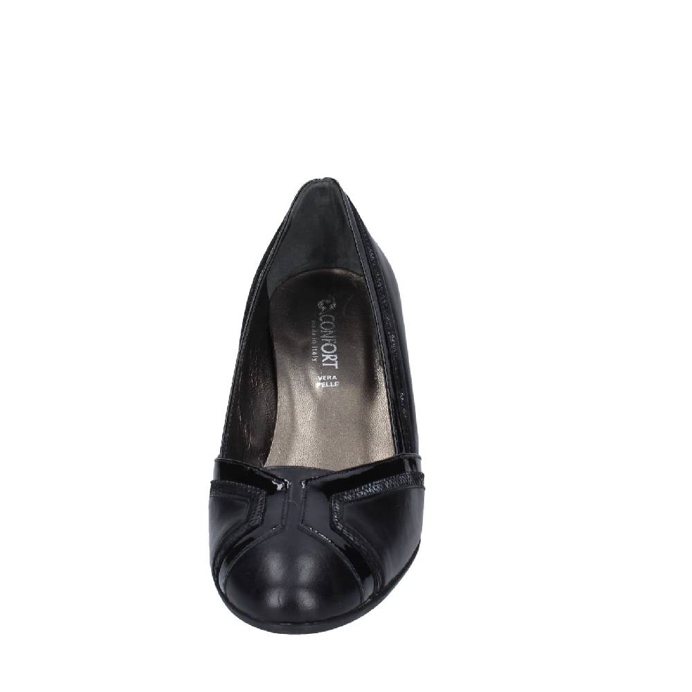 scarpe donna CONFORT decollete nero pelle vernice EZ371 I Più Venduti