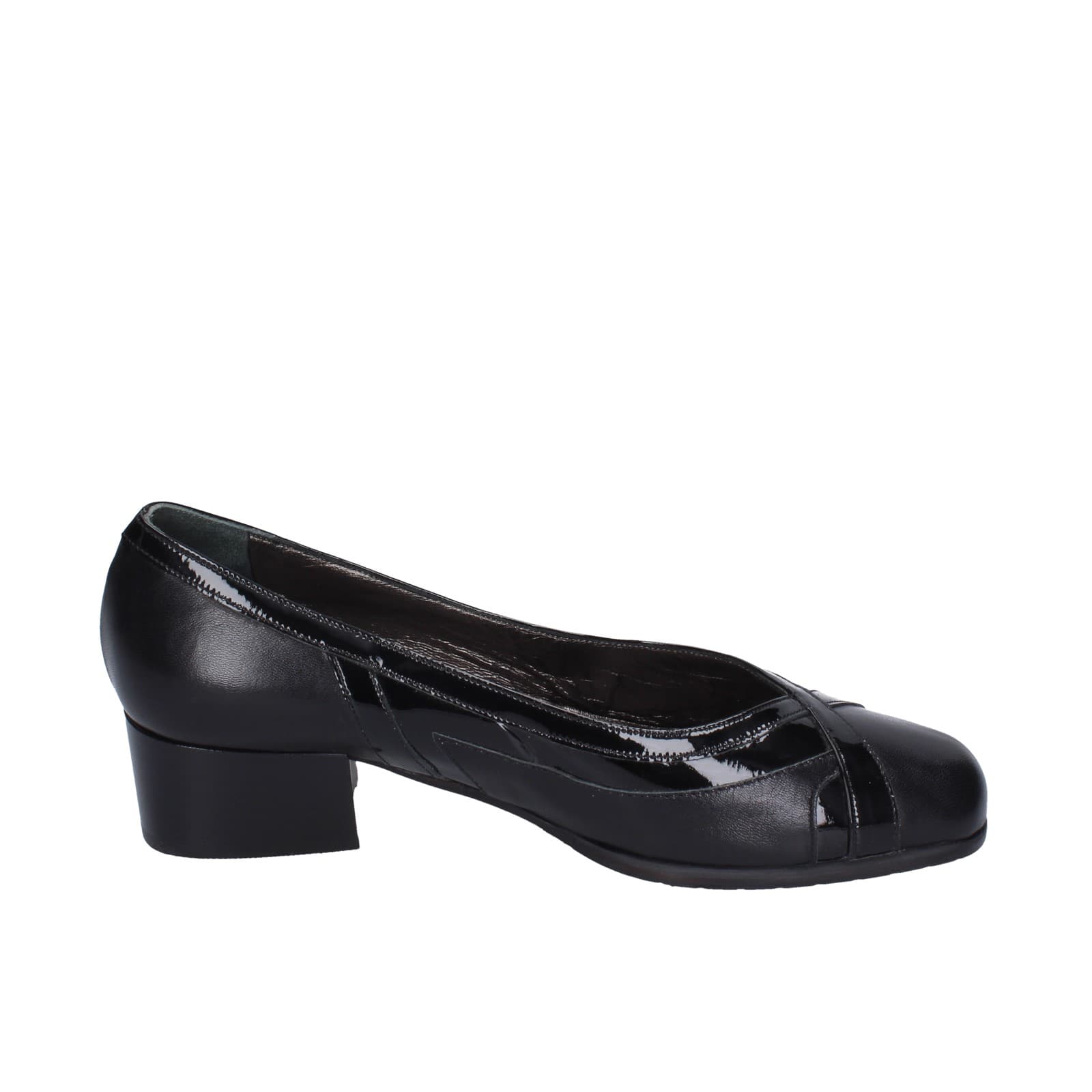 scarpe donna CONFORT decollete nero pelle vernice EZ411 Negozio
