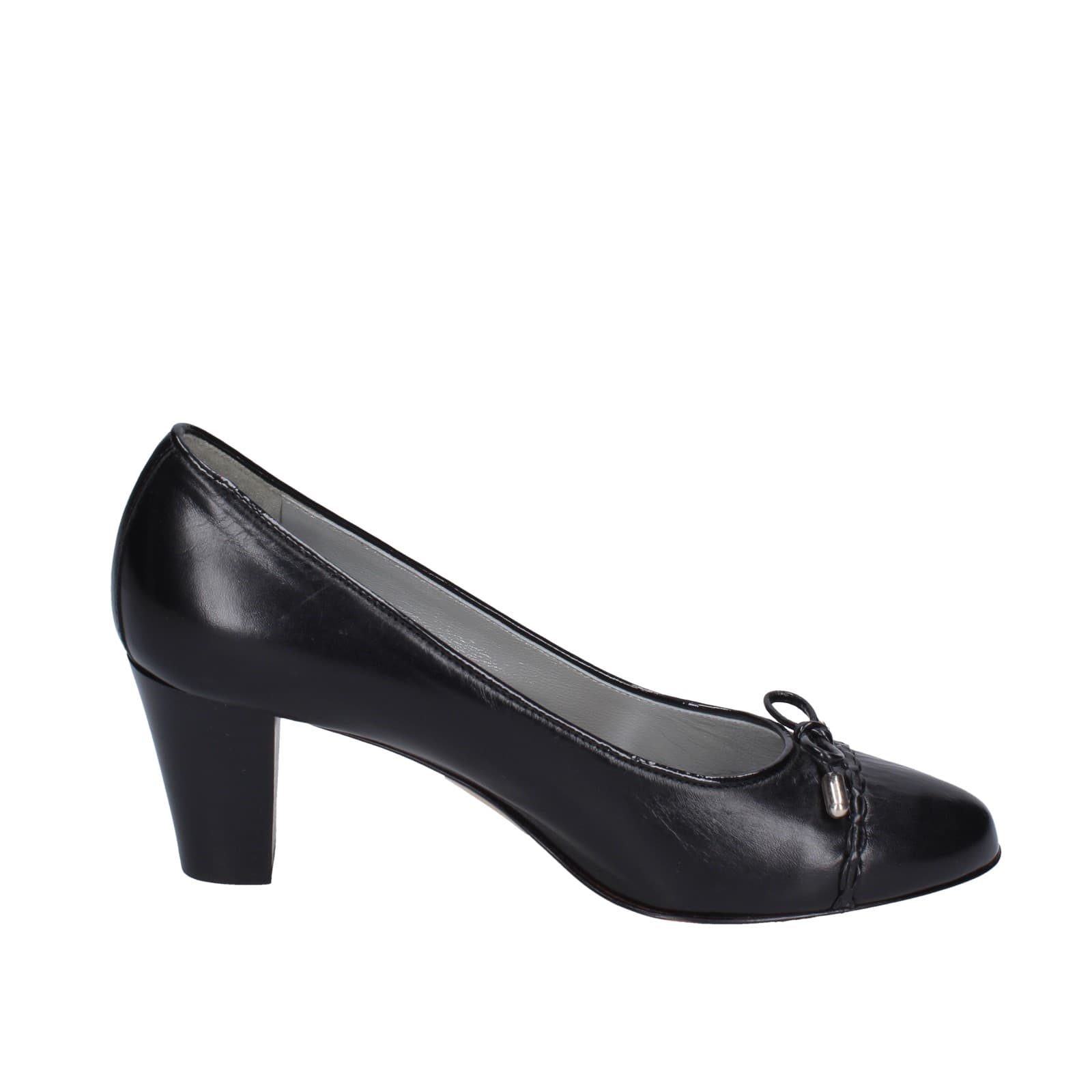 scarpe donna CONFORT decollete nero pelle EZ412 Qualità Garantita