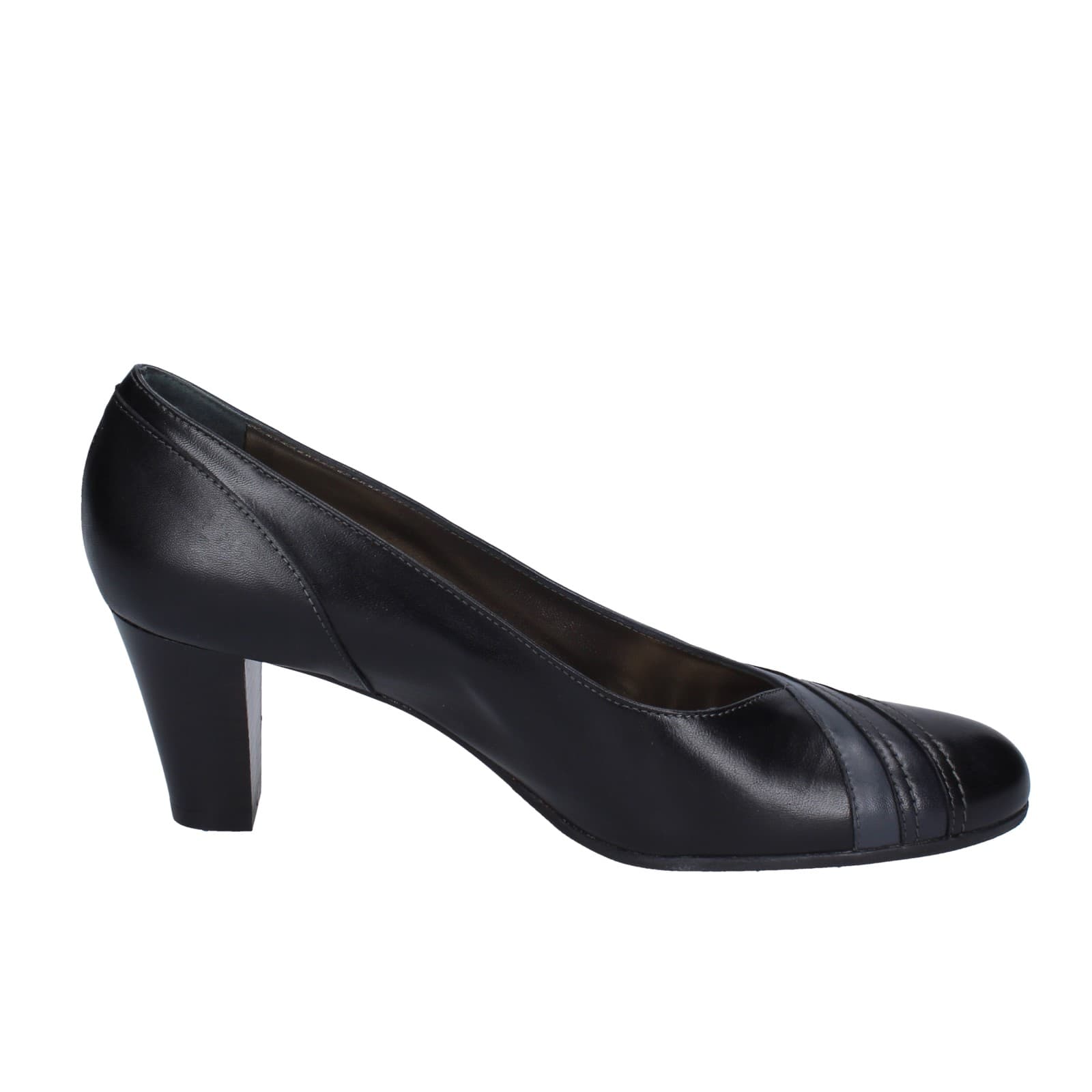 scarpe donna CONFORT decollete grigio pelle nero EZ395 Italy