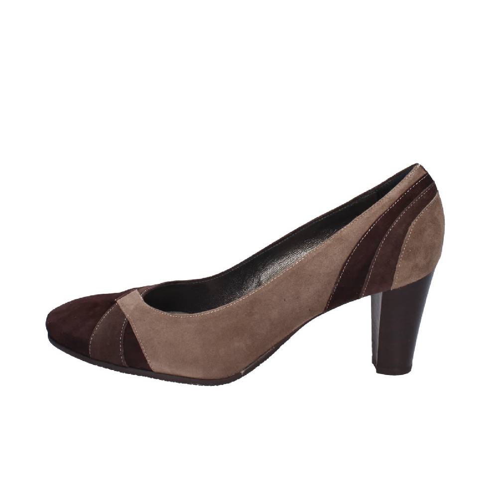 scarpe donna CONFORT decollete marrone camoscio EZ415 Consegna Veloce