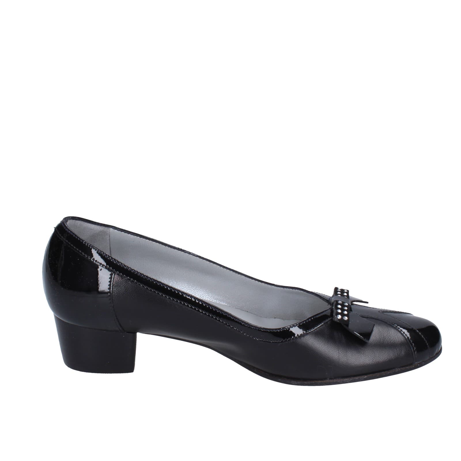 scarpe donna CONFORT decollete nero pelle vernice EZ398 2025