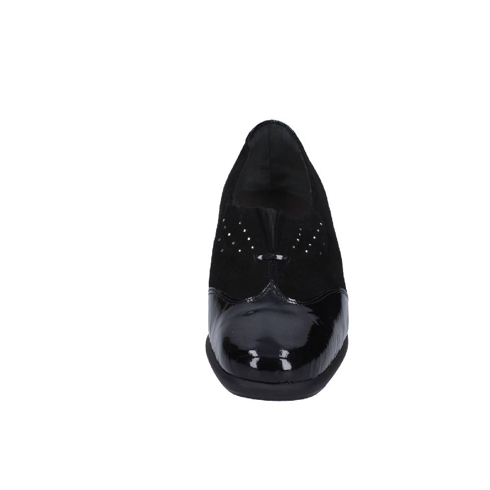 scarpe donna CONFORT decollete nero vernice camoscio EZ330 Promozione