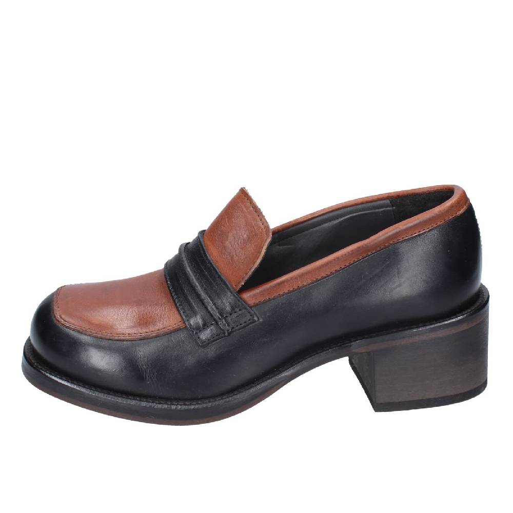 scarpe donna MOMA mocassini marrone pelle nero 72304E EY559 Consegna Veloce